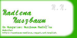 madlena nuszbaum business card